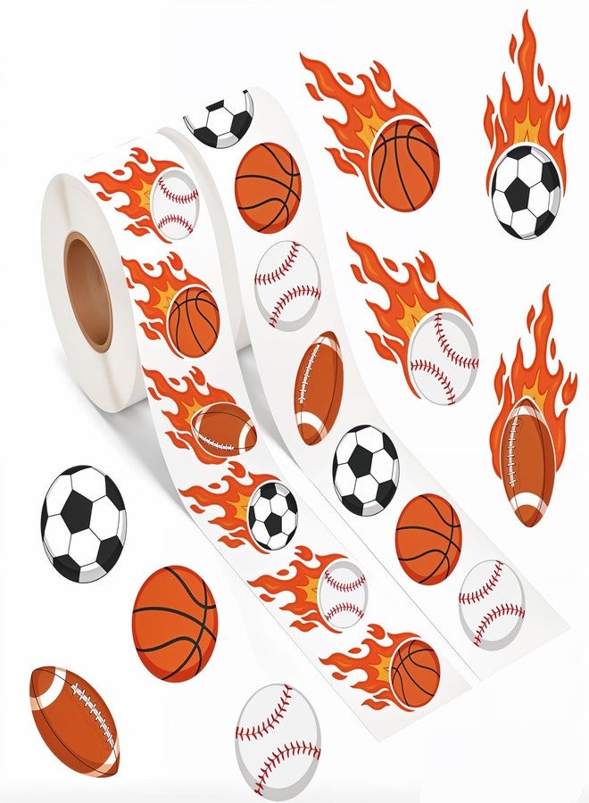 LUUFILx 1000 Pcs Sports Stickers Soccer Ball Basketball Football Baseball Small Ball Themed Party Decorative Stickers for Birthday Party Scrapbooking Sunday Game Day Sports Supplies - Image 1